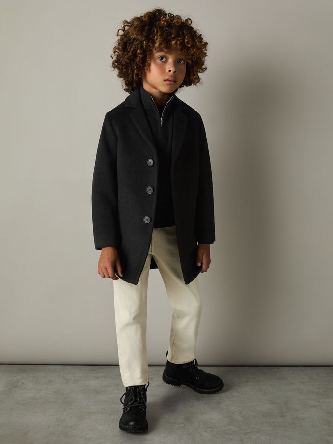 3-9 yrs Single Breasted Overcoat in Black (B74642) | €140