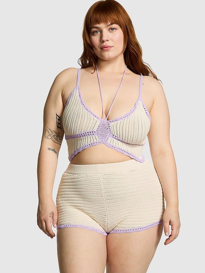 White Shell Crochet Butterfly Two Piece Set (B75215) | €57