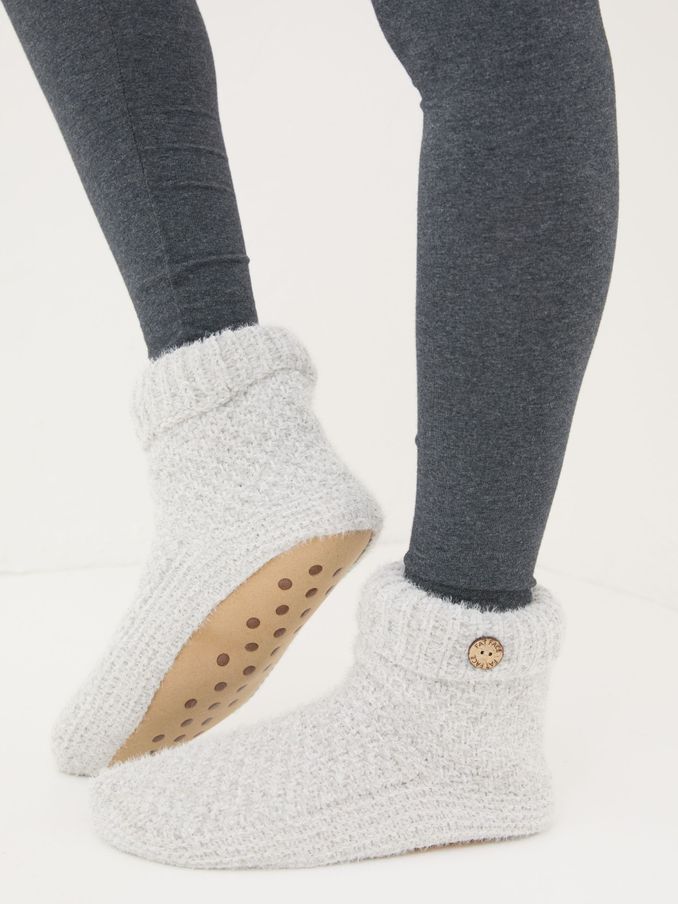 Grey W Turnover Bedsocks (B76705) | €19