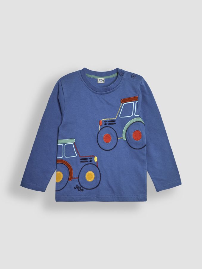 Denim Tractor Appliqué Top (B78065) | $12