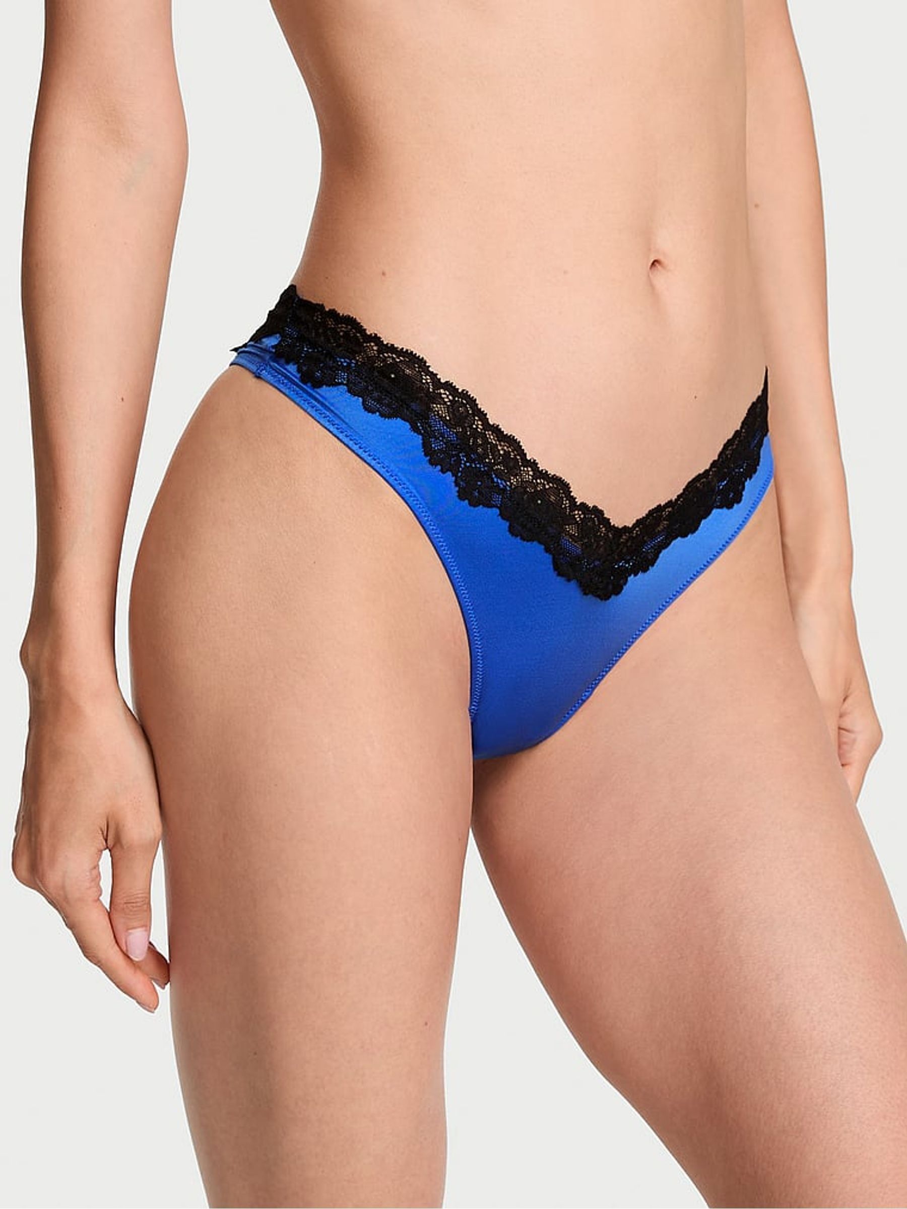 Blue Orchid - Thong Lace Trim Knickers