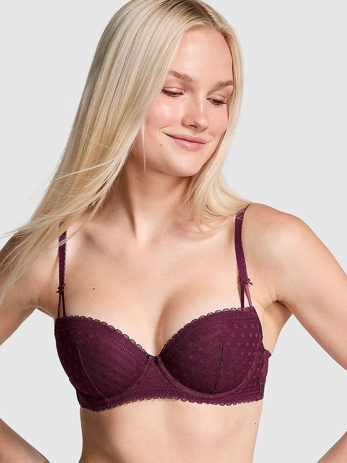 Purple Rose Dainty Dot Balcony Lace Bra (B80794) | €40
