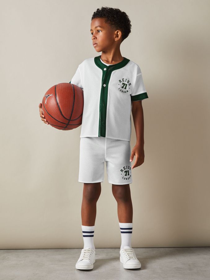 3-9 yrs Airtex Reversible Baseball Shirt in Dark Green/Optic White (B81337) | €21