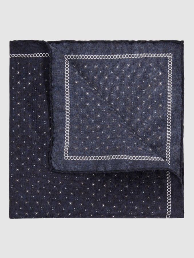 Reversible Silk Pocket Square in Navy (B81637) | US$12