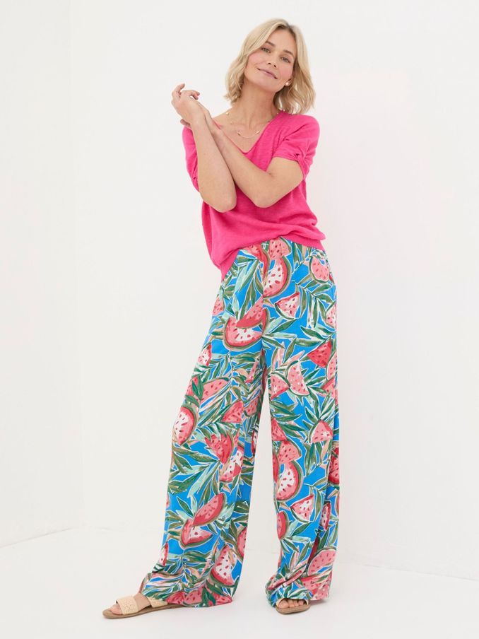 Ines Blue Watermelons Wide Leg Trousers (B84589) | €47