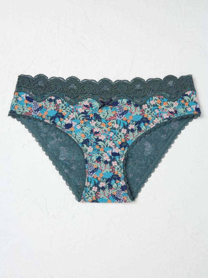 Teal Blue Peacock Floral Mini Knickers (B84837) | €5