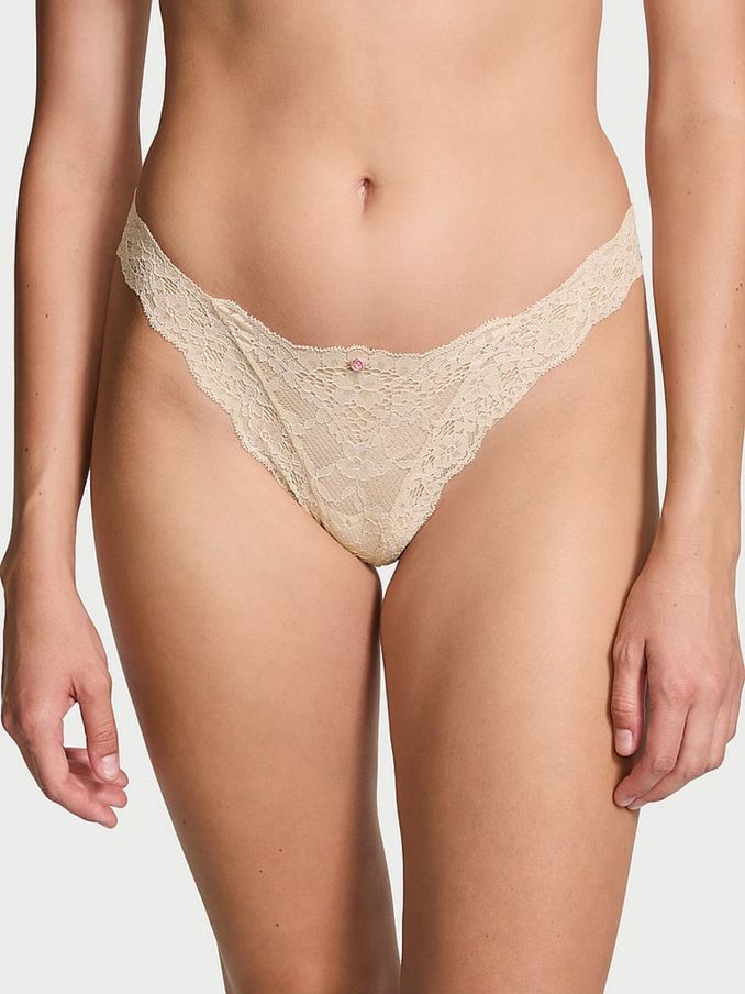 Marzipan Nude Brazilian Lace Knickers (B85284) | €15.50