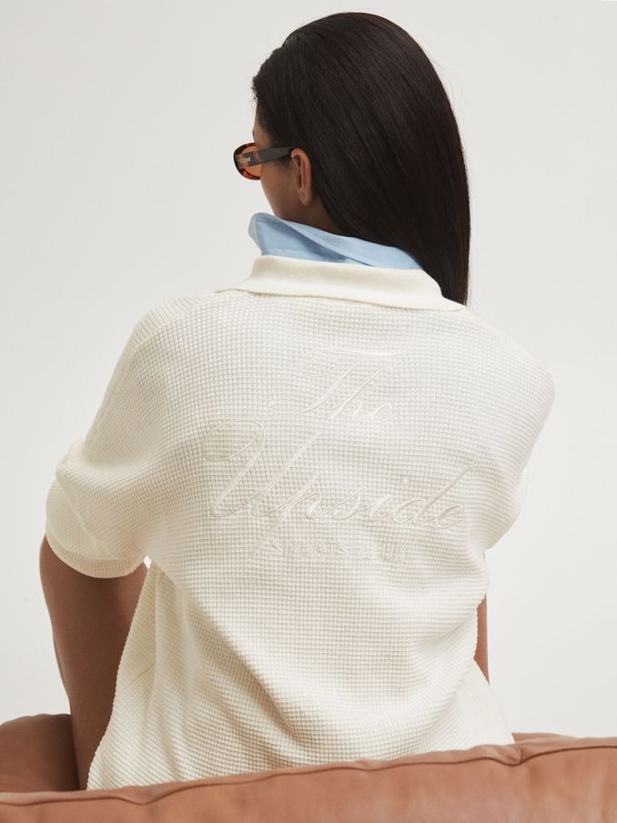 The Upside Oversized Cotton Polo Jumper in Cream (B88552) | €92
