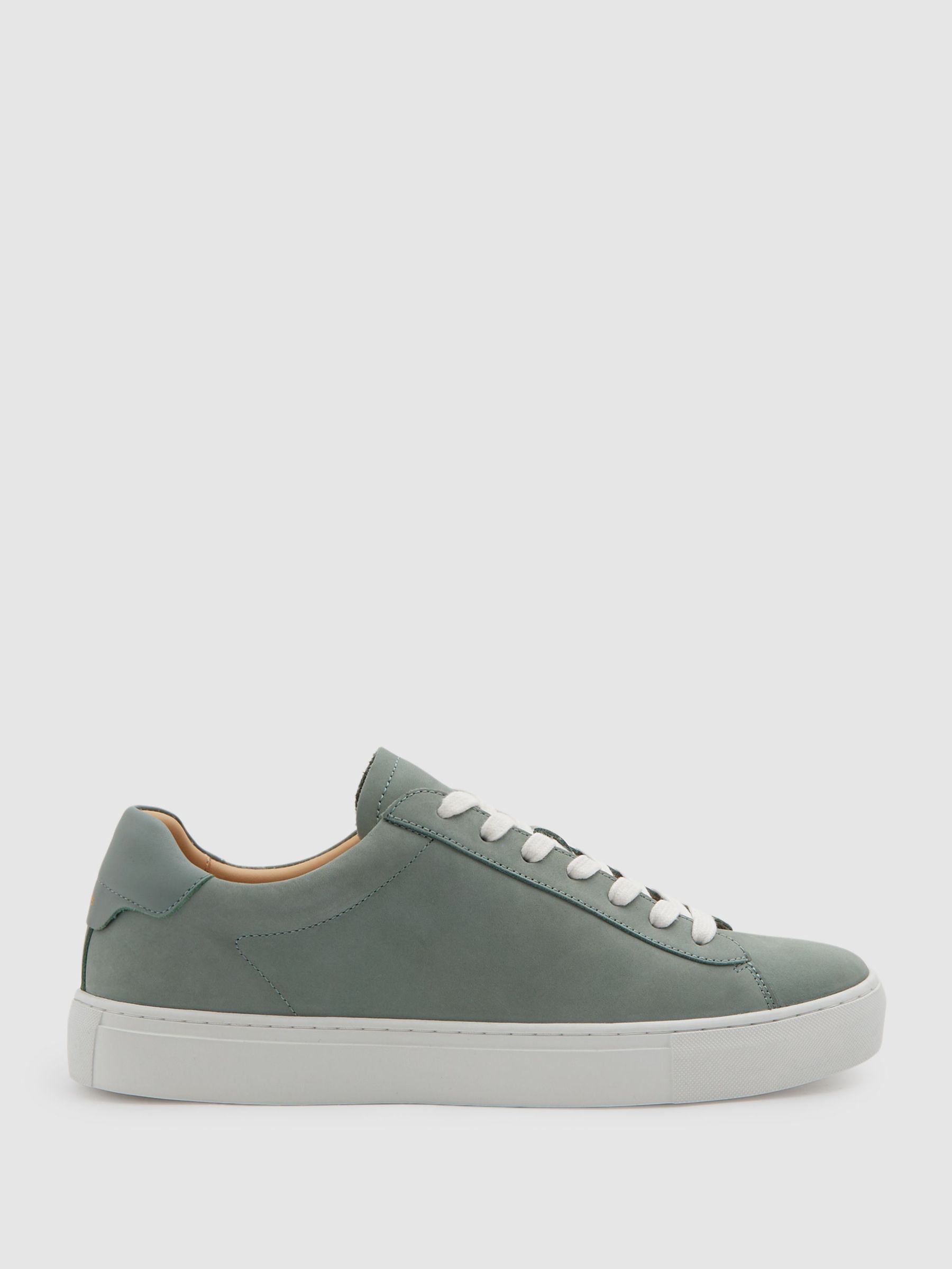 Nubuck Leather Low Top Trainers in Pistachio (B89455) | €97