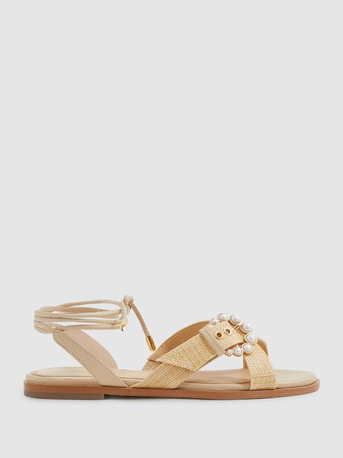 Camilla Elphick Leather Sandals in Natural (B89646) | US$240