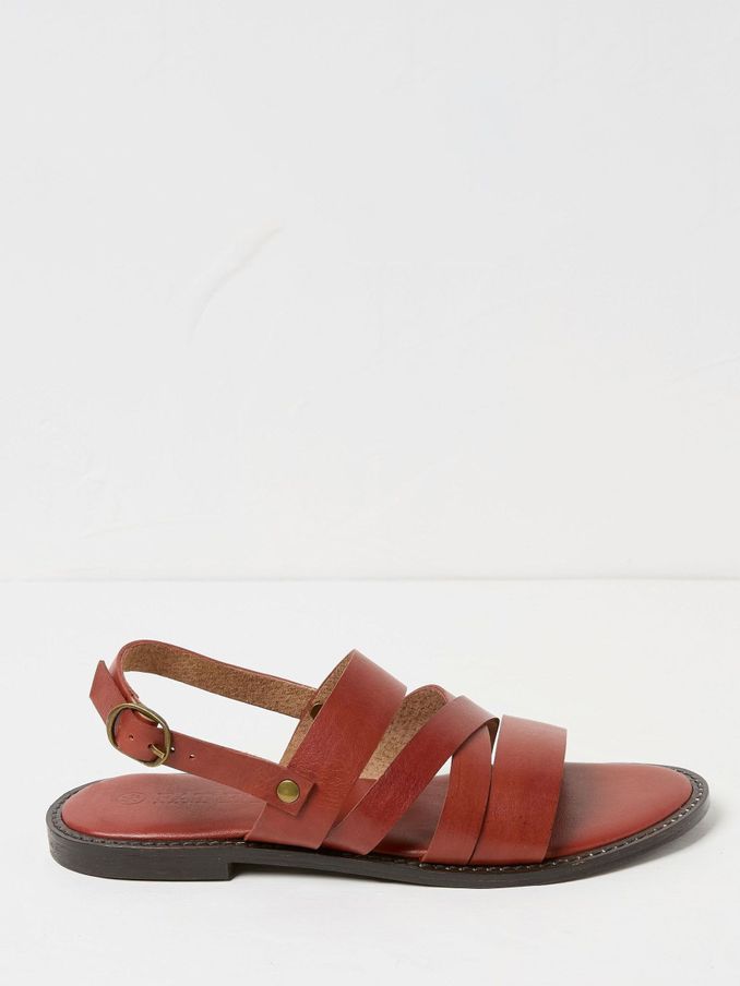 Hallie Red Leather Strap Sandals (B90230) | €36