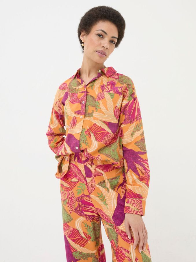 Carolin Orange Tropical Floral Shirt (B90330) | €26