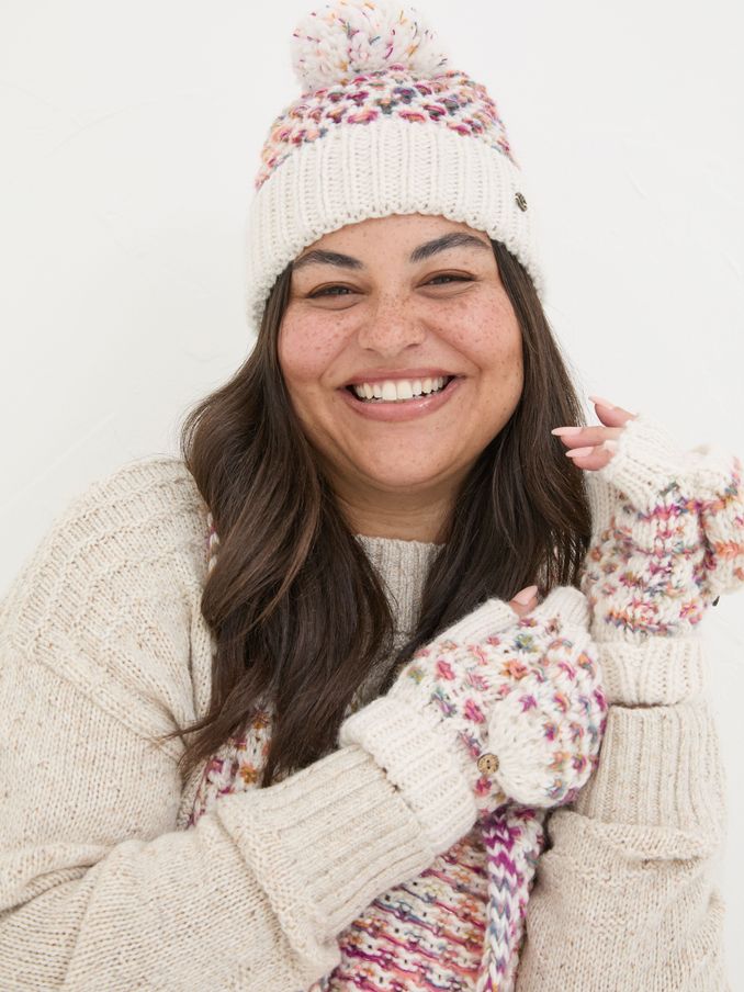 Ivory Spacedye Bobble Hat (B90335) | $19