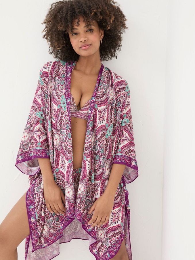Haveli Multi Hues Short Kimono (B92477) | $30