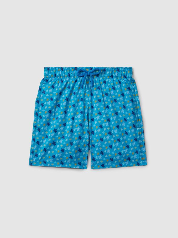 Vilebrequin Tropical Print Swim Shorts in Bleu Hawai (B92736) | US$185