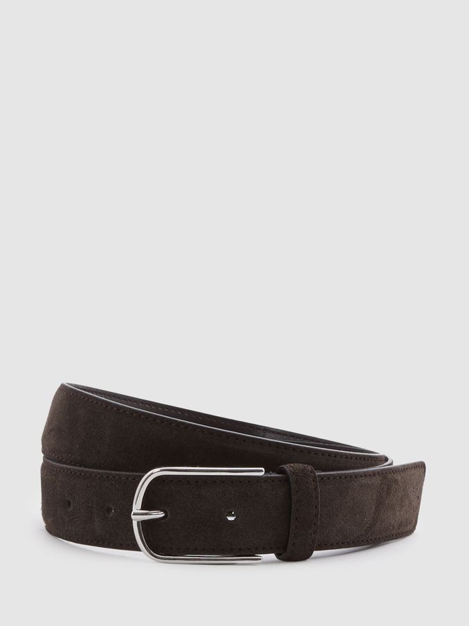 Suede Belt in Chocolate (B95538) | US$95
