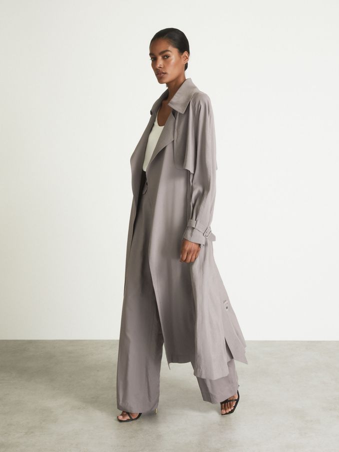 Atelier Belted Trench Coat in Grey (B95669) | US$493