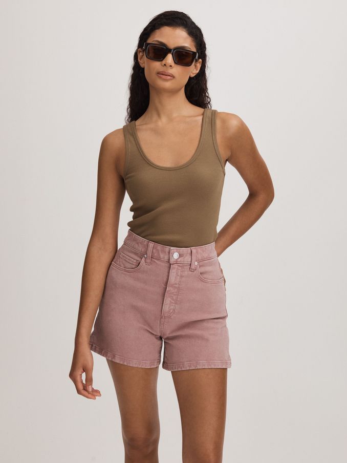 Paige High Rise Denim Shorts in Blush (B96164) | CHF 148