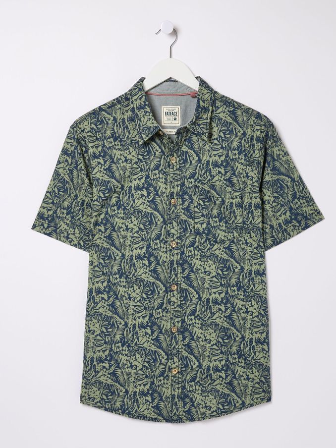 Green Short Sleeve Jungle Print Shirt (B97730) | €36