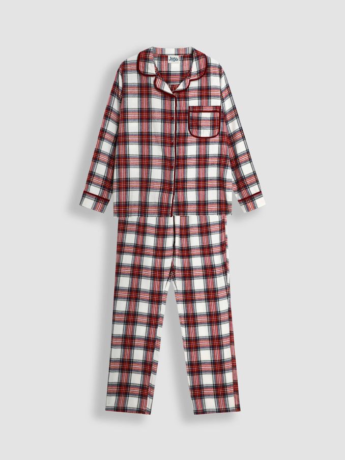 Cream Mens Check Woven Pyjamas Set (B98269) | $68