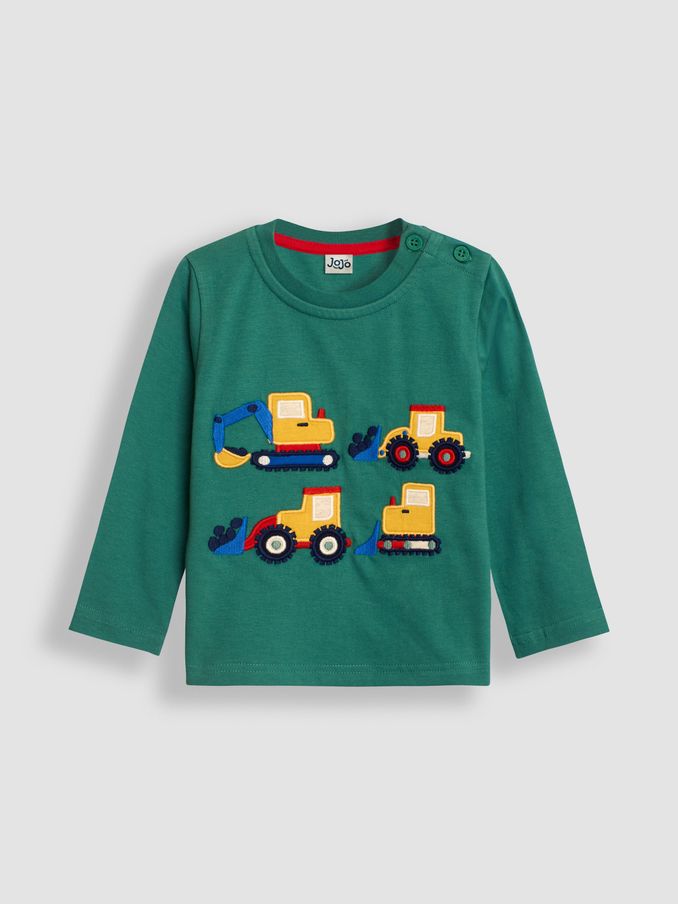 Green Construction Vehicle Appliqué Top (B98673) | $19