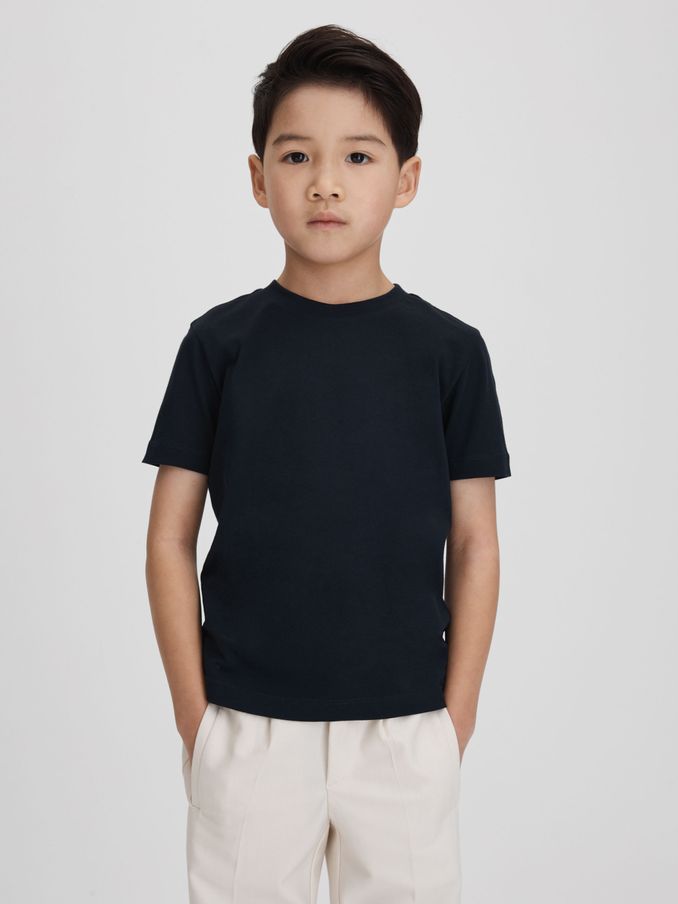 9-13 yrs Crew Neck T-Shirt in Navy (C00069) | €15