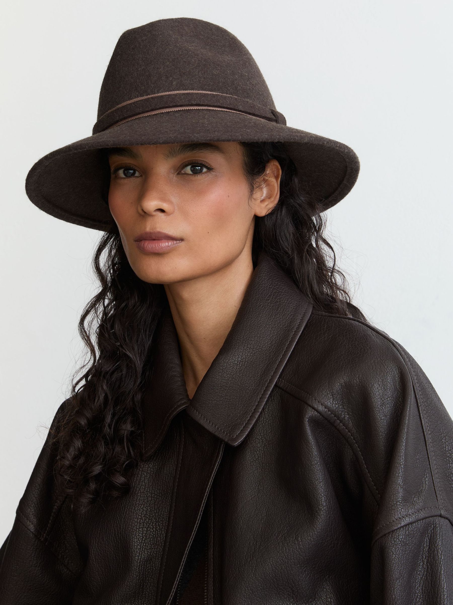 Chocolate Melange - Wool-felt Fedora Hat