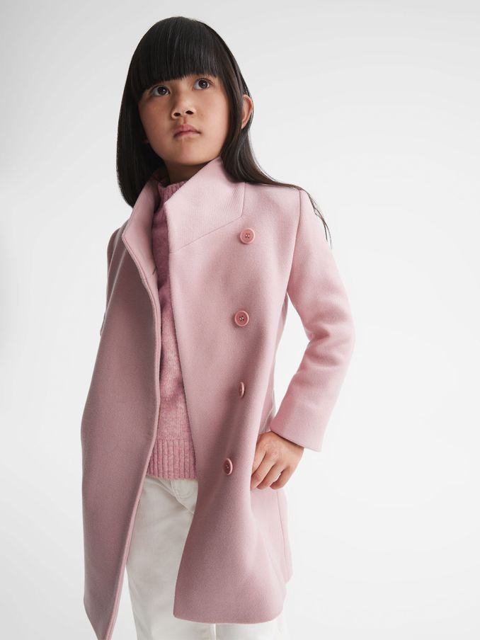 4-9 yrs Wool Blend Coat in Pink (C05523) | AED550