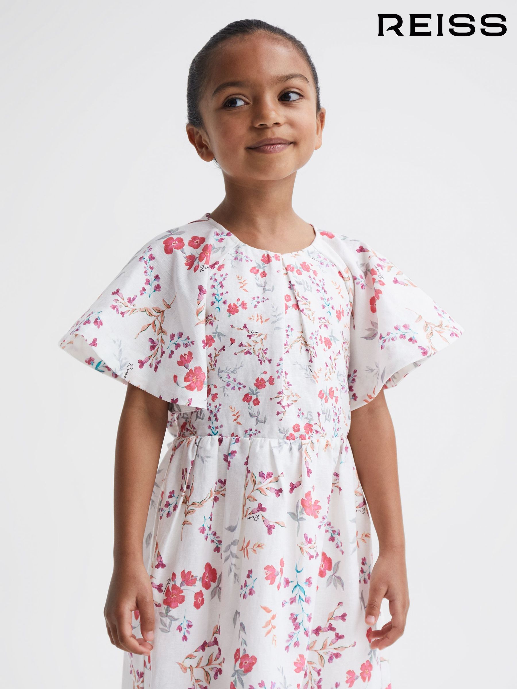 9-12 yrs Print Midi Dress in Multi (C06215) | $90