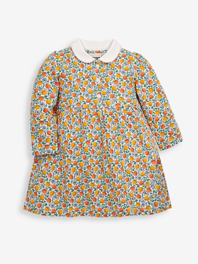 Russet Orange Apple Floral Peter Pan Dress (C06876) | $18