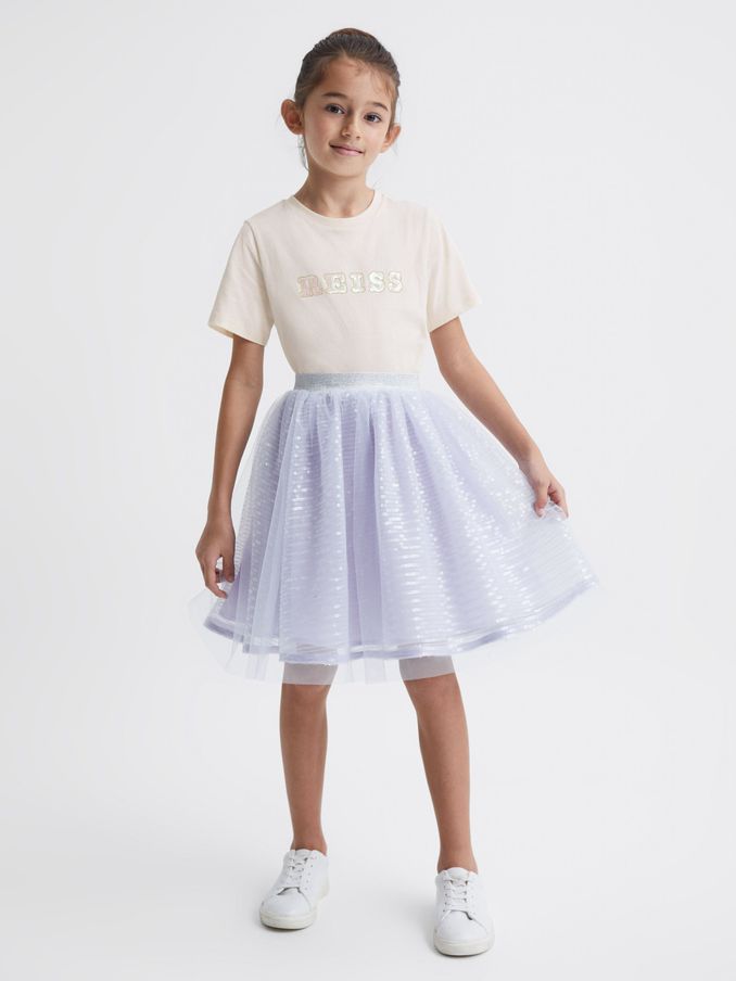 9-12 yrs Sequin Midi Skirt in Lilac (C19029) | €43