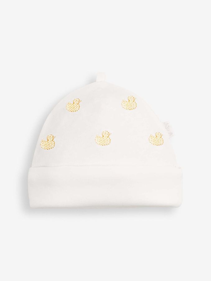 Yellow Duck Embroidered Cotton Baby Hat (C19978) | $9