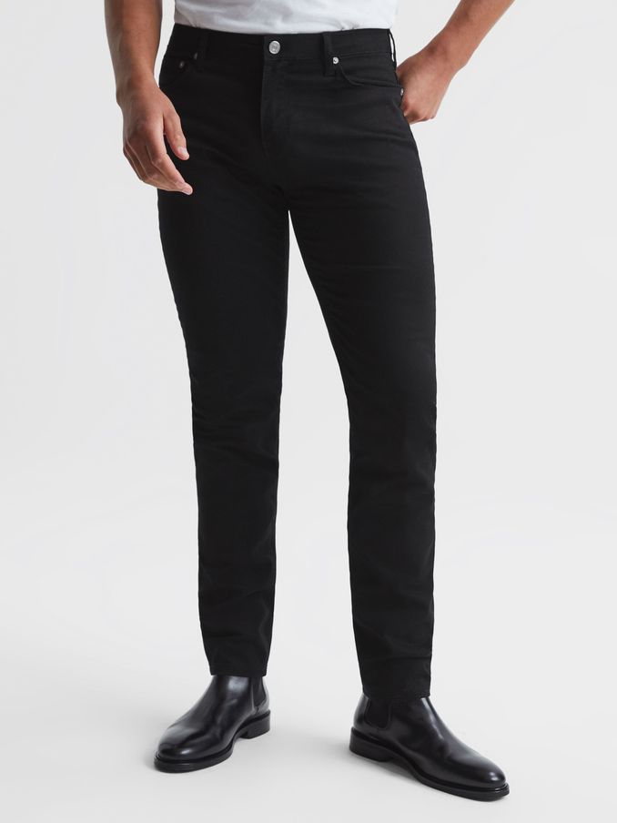 Five Pocket Slim Fit Trousers in Black (C22800) | €57