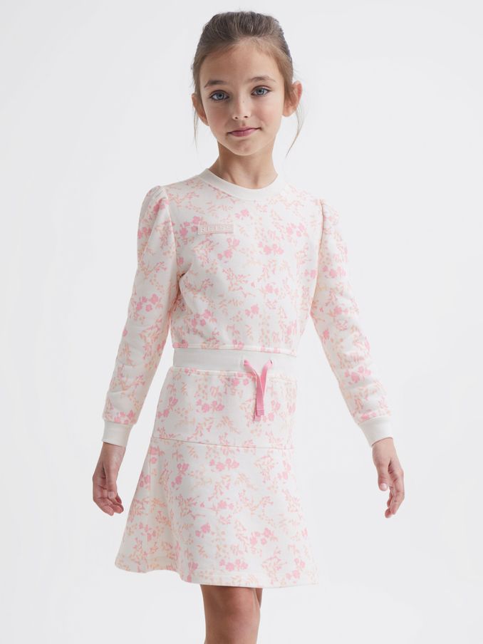 9-12 yrs Relaxed Jersey Dress in Pink Print (C24174) | US$38