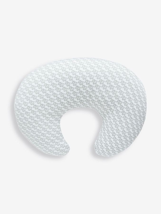 Little Elephants Printed Feeding Cushion in Grey (C24238) | $27