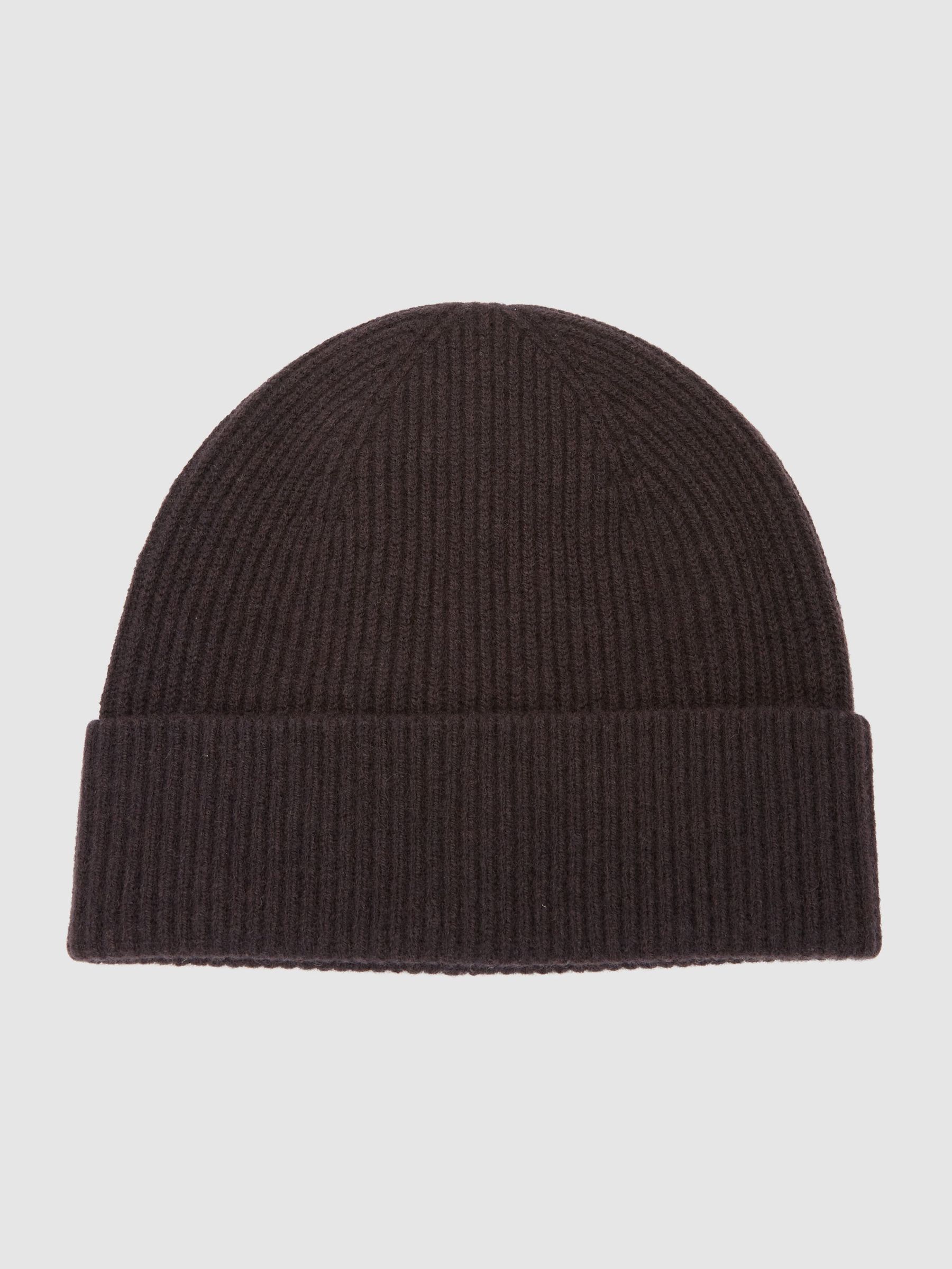 Choklad Brun - Regular Merino Wool Rib-knit Beanie