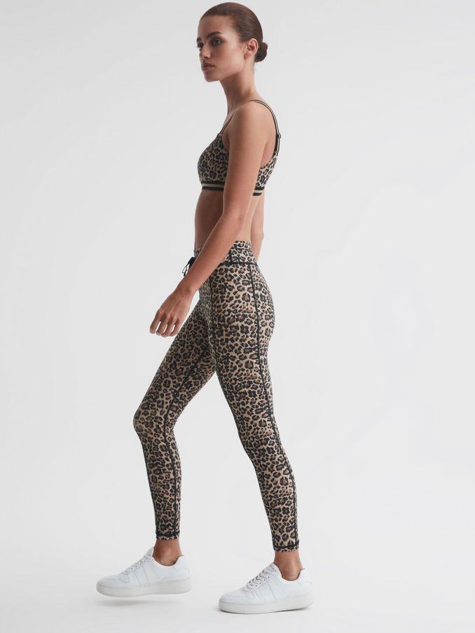 The Upside Animal Print Drawstring Leggings in Animal (C28111) | $90