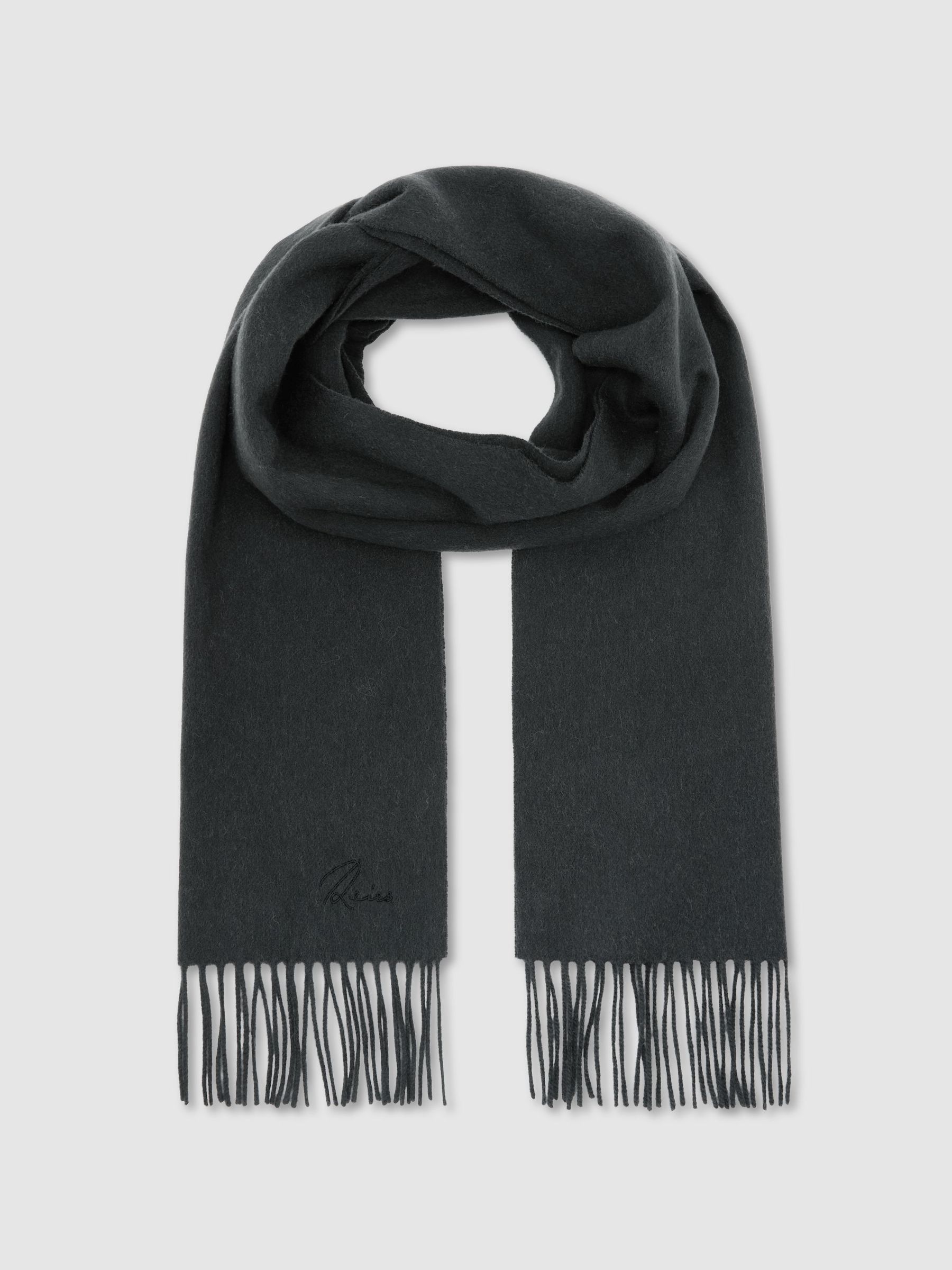 Dunkles Military-Grün - Regular Wool And Cashmere Scarf