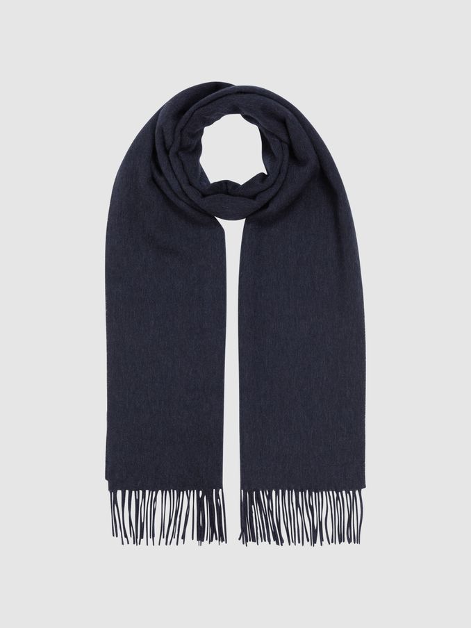 Wool and Cashmere Scarf in Navy (C30899) | €95