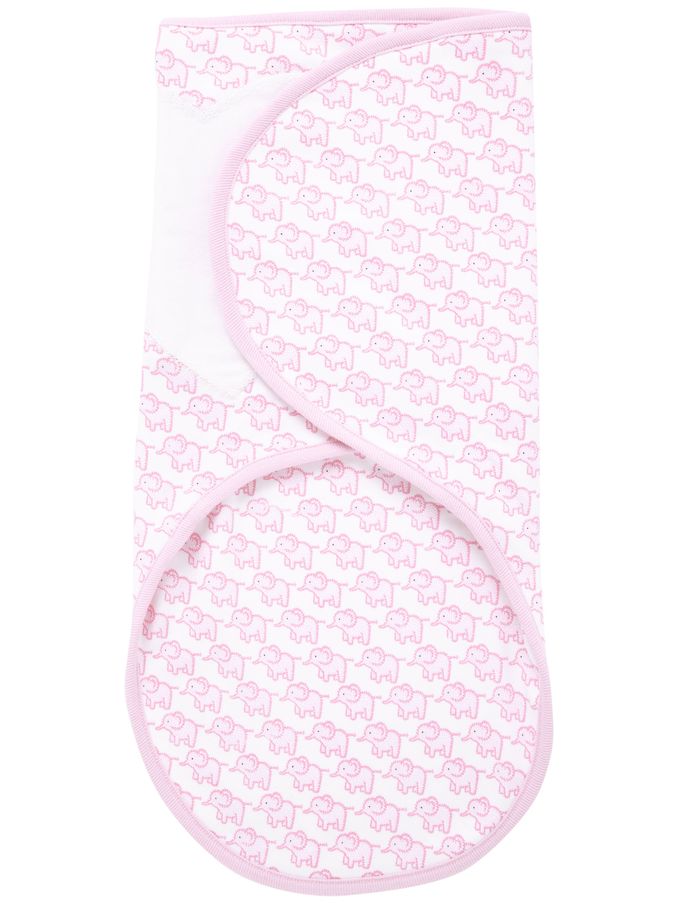 Pink Elephant Print Newborn Swaddle (C32277) | $9