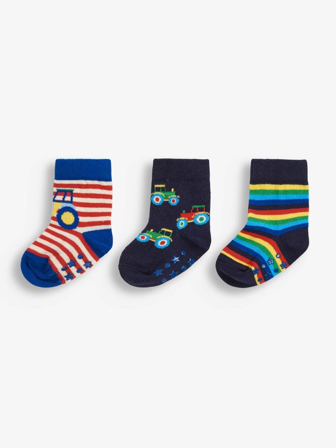 Navy Boys' 3-Pack Navy Tractor Cotton Rich Socks (C32492) | $5