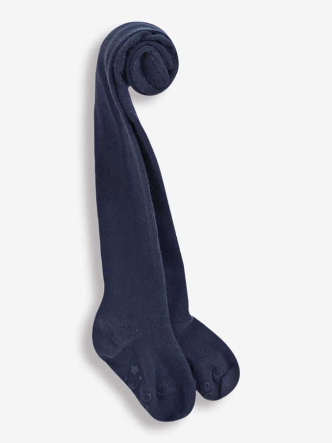 Navy Blue Cotton Rich Plain Tights (C42078) | $16
