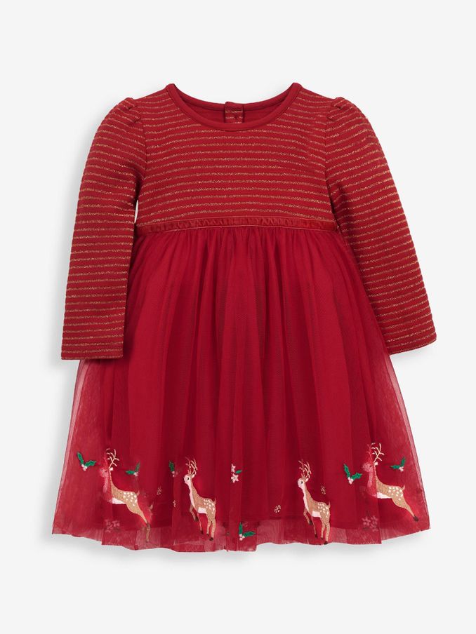 Reindeer Party Dress in Red (C44883) | $27
