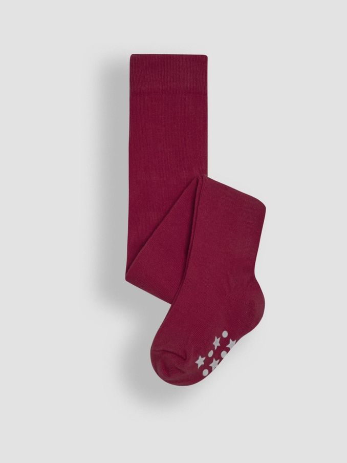 Berry Pink Cotton Rich Plain Tights (C46167) | $16