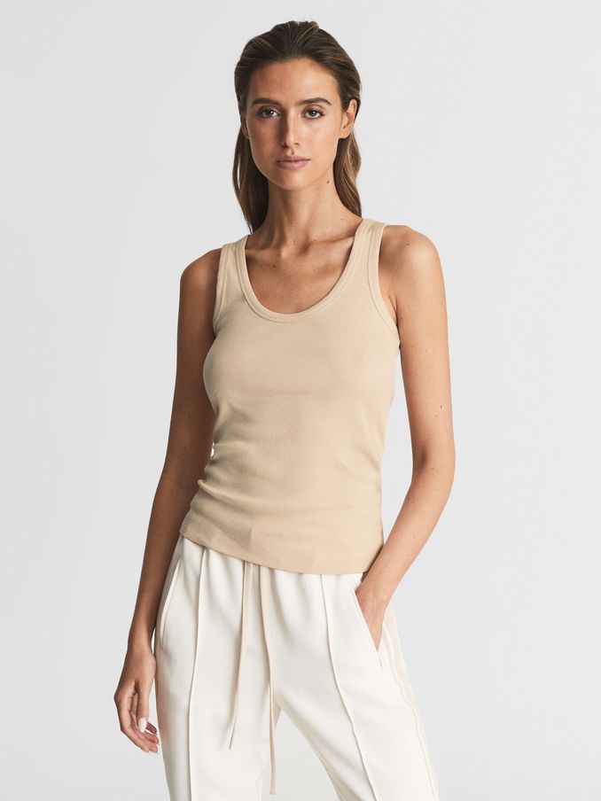 Scoop Neck Jersey Vest Top in Neutral (C54226) | €22