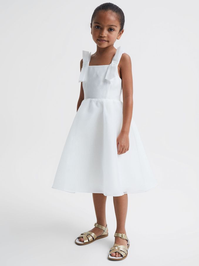 Tulle Strappy Occasion Dress in Ivory (C66789) | US$56