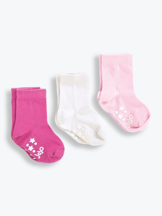 Pink 3-Pack Short Cotton Socks (C76179) | $16