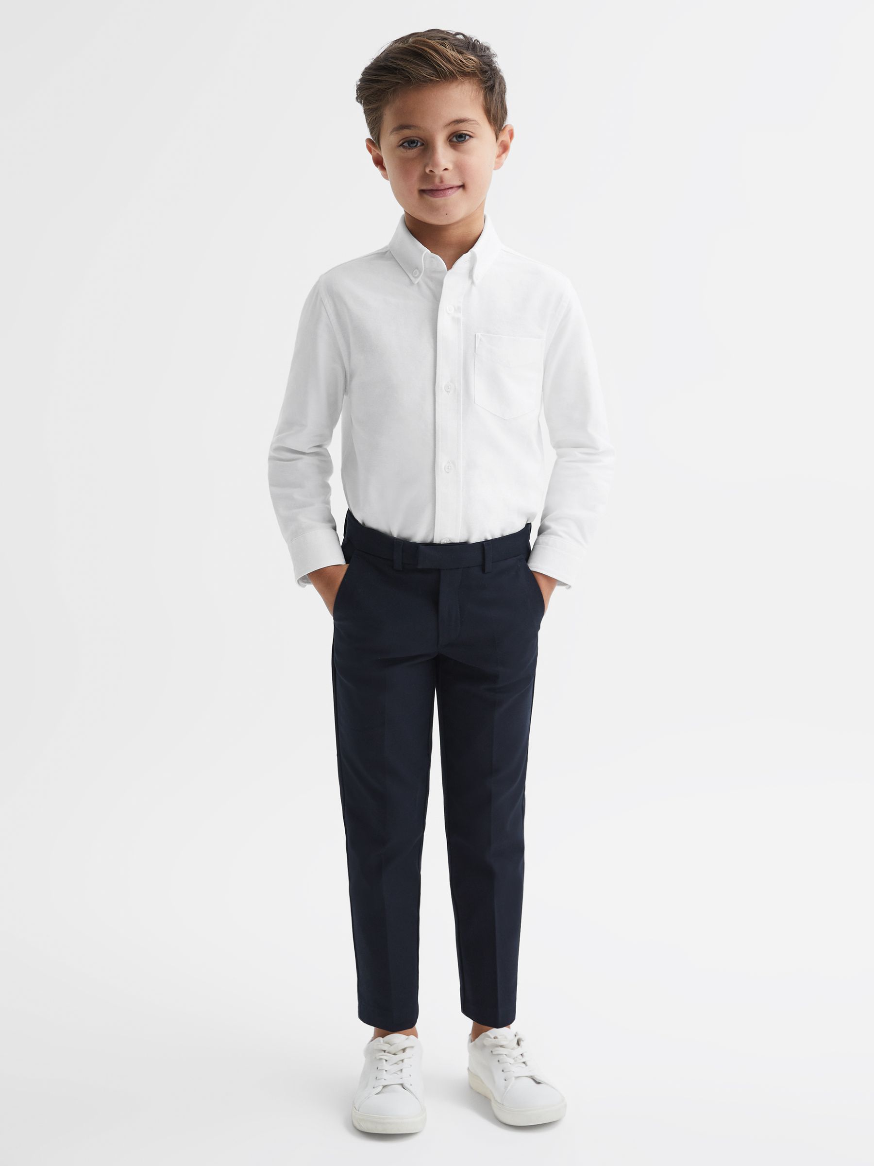 9-14 yrs Button Down Oxford Shirt in White (C79883) | US$55