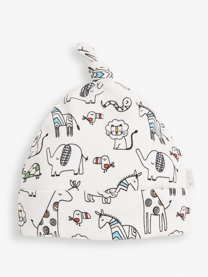 White Safari Print Baby Hat in Safari Print (C86814) | $3