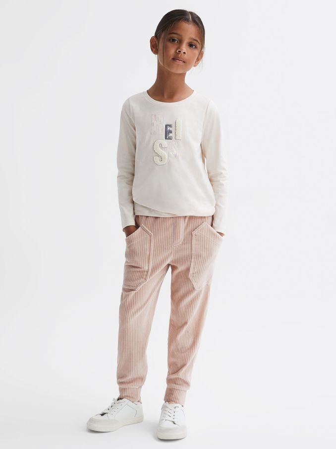 9-14 yrs Relaxed Corduroy Drawstring Trousers in Camel (C91441) | €33